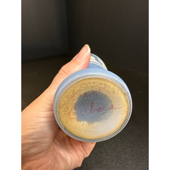 Avon Blue Jasperware Style Vase 7.5” - Picture 5 of 5